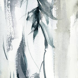 Abstract botanical in blue by Sophia Rodionov