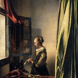 Girl Reading A Letter By An Open Window by Johannes Vermeer