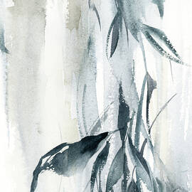 Abstract botanical in blue by Sophia Rodionov