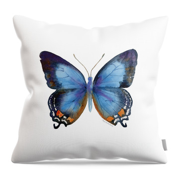 80 Imperial Blue Butterfly Throw Pillow