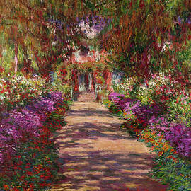 A Pathway in Monets Garden Giverny by Claude Monet