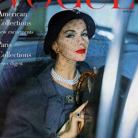 A Vogue Cover Of Joan Friedman In A Car by Clifford Coffin
