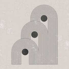 Abstract contemporary mid century poster with geometric balance shapes. Modern boho minimalist art. by Julien