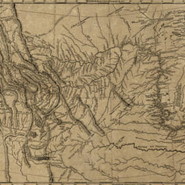 Antique Map of the Lewis and Clark Expedition by Samuel Lewis - 1814 by Blue Monocle