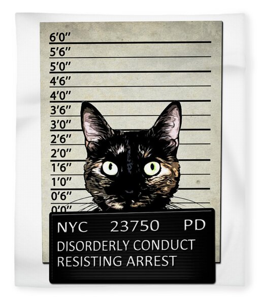Kitty Mugshot Fleece Blanket
