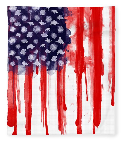 American Spatter Flag Fleece Blanket