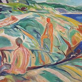 Bathing Men On Rocks by Edvard Munch