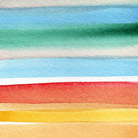 Beach Blanket- colorful abstract painting by Linda Woods