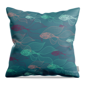 Beta Fish Animals Pattern Throw Pillow
