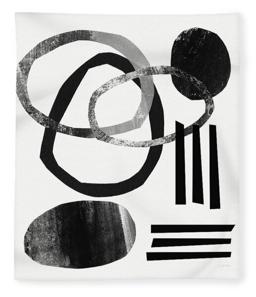 Black And White- Abstract Art Fleece Blanket