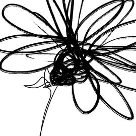 Black and White Sketch Flower 4- Art by Linda Woods by Linda Woods