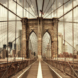 Brooklyn Bridge (sepia) by Shelley Lake