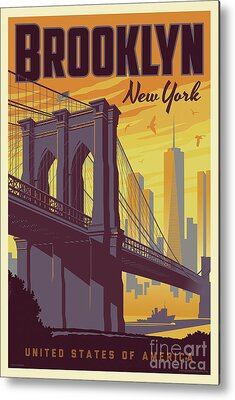 Travel Posters Metal Prints for Sale