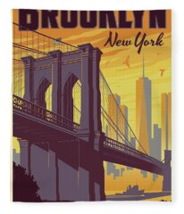 Travel Posters Fleece Blankets for Sale