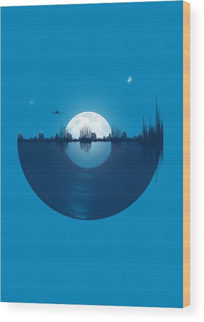 City Tunes Wood Print