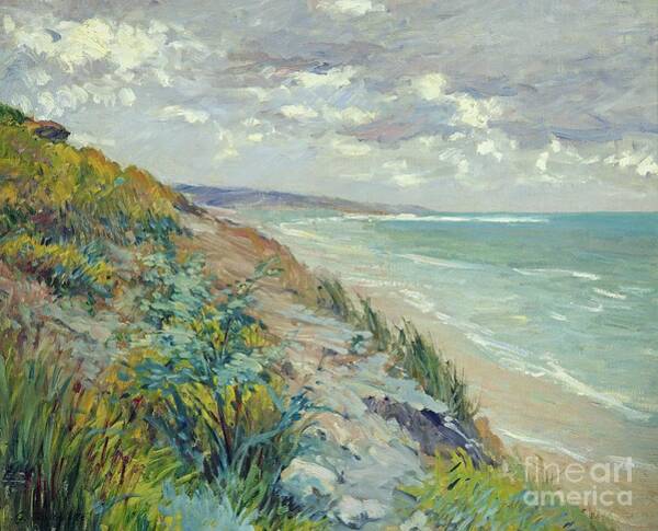Wall Art - Painting - Cliffs by the sea at Trouville  by Gustave Caillebotte