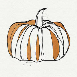 Contemporary Pumpkin- Art by Linda Woods by Linda Woods