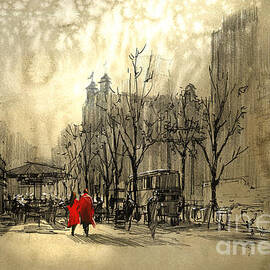 couple in city by Tithi Luadthong