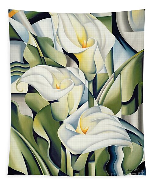 Cubist Lilies Tapestry