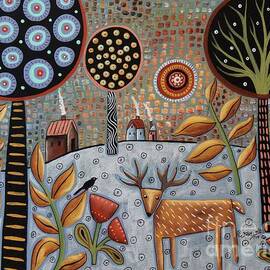 Deer And Bird 1 by Karla Gerard
