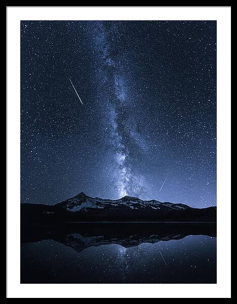 Galaxies Reflection Framed Print