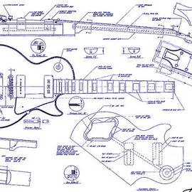 Gibson Les Paul Blueprint Drawing by Jon Neidert