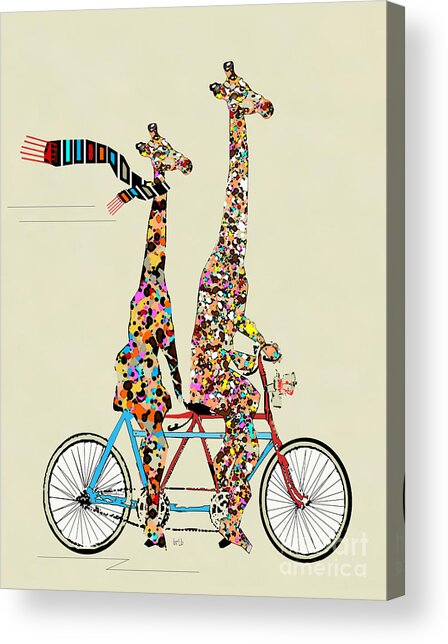 Giraffe Days Lets Tandem Acrylic Print