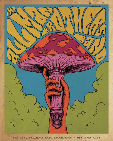 Wall Art - Drawing - The Allman Brothers Band at Fillmore East  by Kosmik Jive