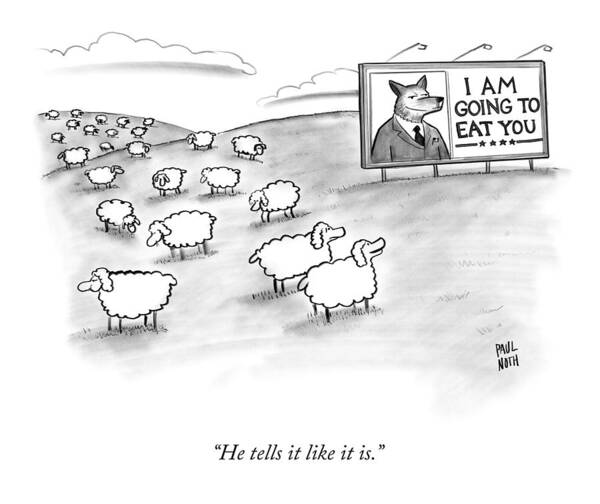 Wall Art - Drawing - He Tells It Like It Is by Paul Noth
