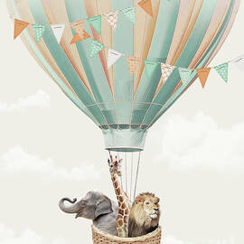 Hot air balloon animal travel by Julia July