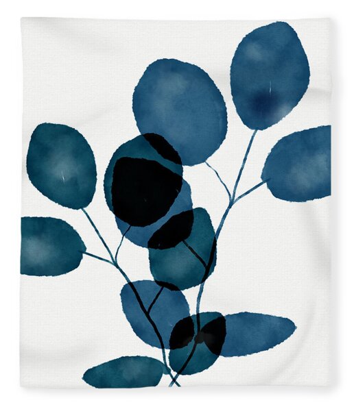 Indigo Eucalyptus 3- Art By Linda Woods Fleece Blanket
