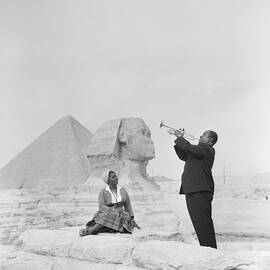 Jazz Trumpeter Louis Armstrong Playing by Bettmann
