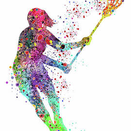 Lacrosse Girl Player Sports Art Print Watercolor Print Girl's Lacrosse illustration Lacrosse Art  by White Lotus