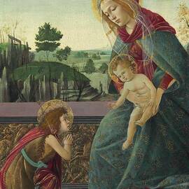 Madonna And Child With Young Saint John The Baptist by Sandro Botticelli