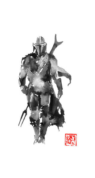 Wall Art - Drawing - Mandalorian by Pechane Sumie