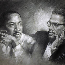 Martin Luther King Jr and Malcolm X by Ylli Haruni