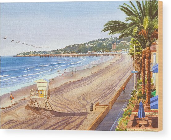 Mission Beach San Diego Wood Print