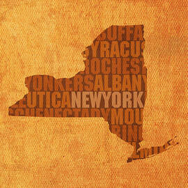 New York Word Art State Map on Canvas by Design Turnpike