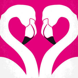 No142 My PINK FLAMINGOS minimal movie poster by Chungkong Art