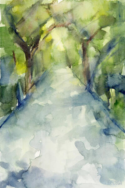 Path Conservatory Garden Central Park Watercolor Painting Art Print