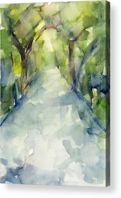 Path Conservatory Garden Central Park Watercolor Painting Acrylic Print