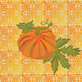 Pumpkin And Tiles by Nicholas Biscardi