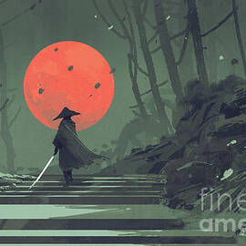 red moon night by Tithi Luadthong