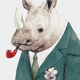 Rhino in Teal by Animal Crew