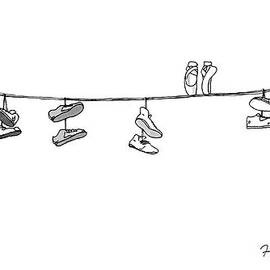 Several Pairs Of Shoes Dangle Over An Electrical by Charlie Hankin