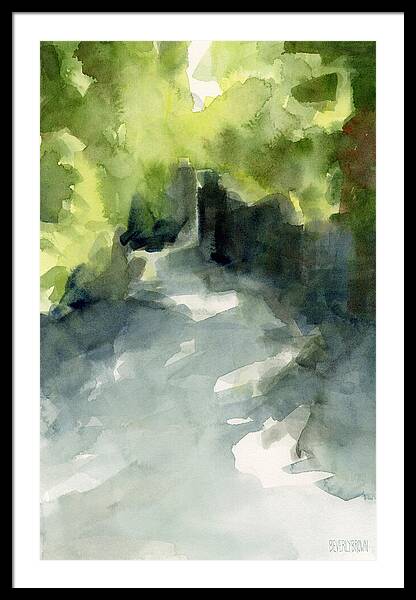 Sunlight And Foliage Conservatory Garden Central Park Watercolor Painting Framed Print