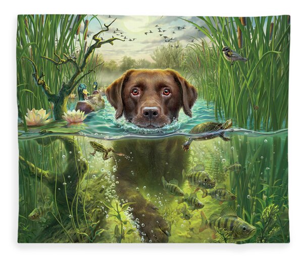 Sunset Swim Fleece Blanket