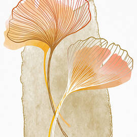 Terracotta Botanical Lines No. 1 by Sunny Art Prints