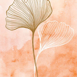 Terracotta Botanical Lines No. 2 by Sunny Art Prints