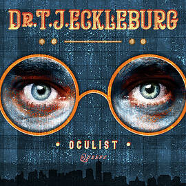 The Eyes of Dr. TJ Eckleburg, Oculist - 01 - Blue - The Great Gatsby - F.Scott Fitzgerald by Studio Grafiikka